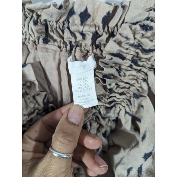 H&M Lyocell Blend Barrel Beige Black Maxi Dress Women Plus Size XXL - Picture 6 of 6